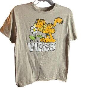 Garfield Vibes Woman/Teen T-Shirt - Tan Sz Medium